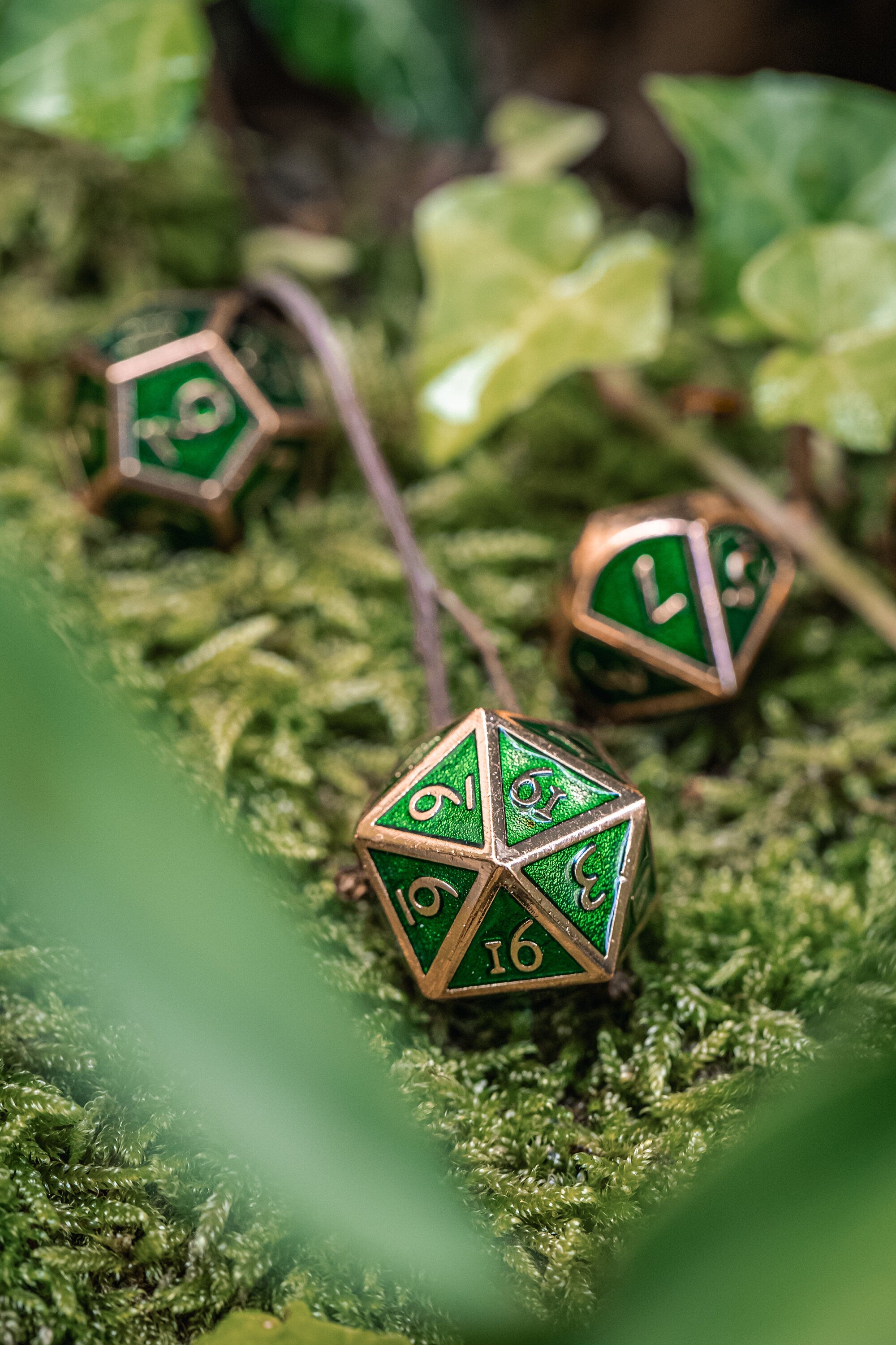 Kobold Metal Dice - Burnished Green