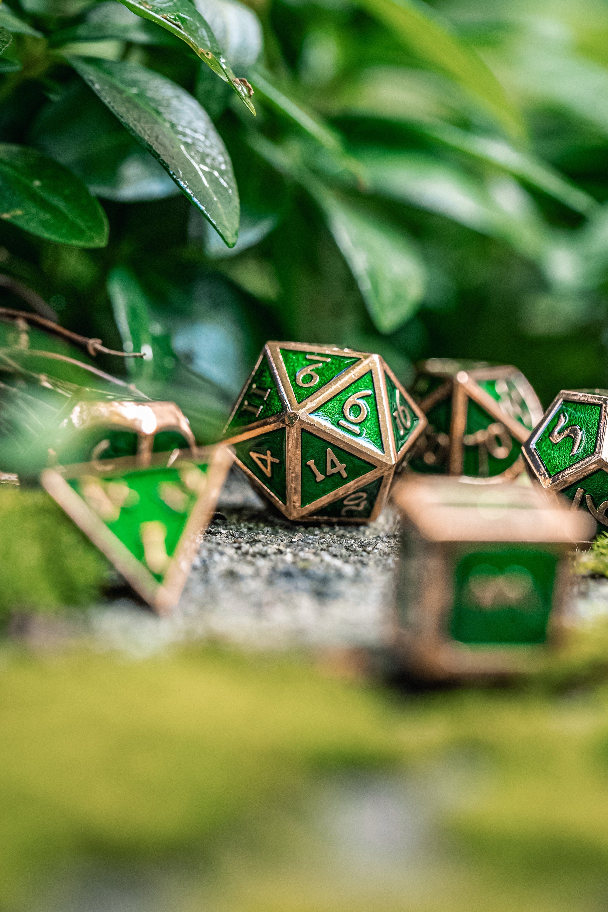 Kobold Metal Dice - Burnished Green